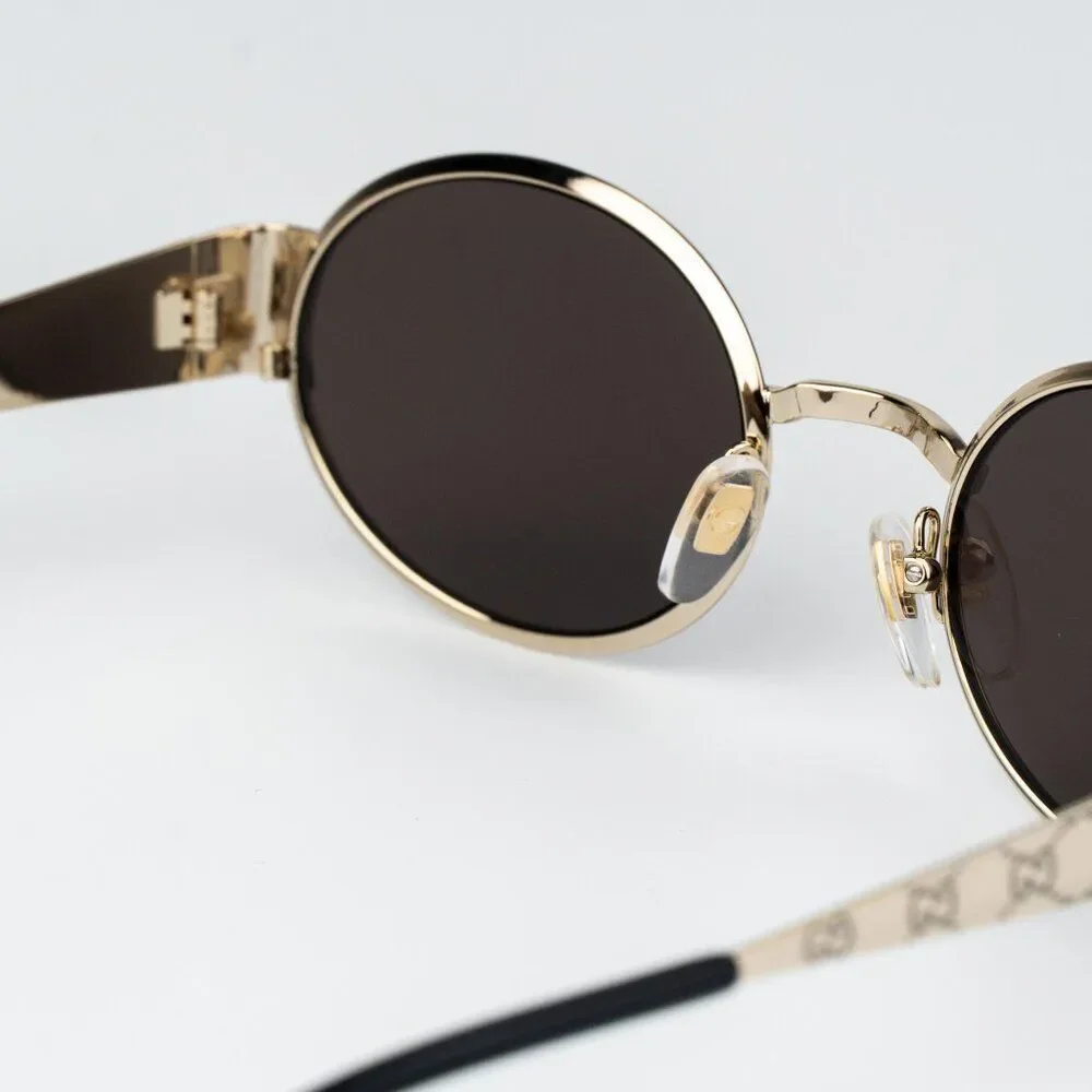 Gucci Men Sunglasses Gold Brown Round GG1854S 005 NEW AUTHENTIC